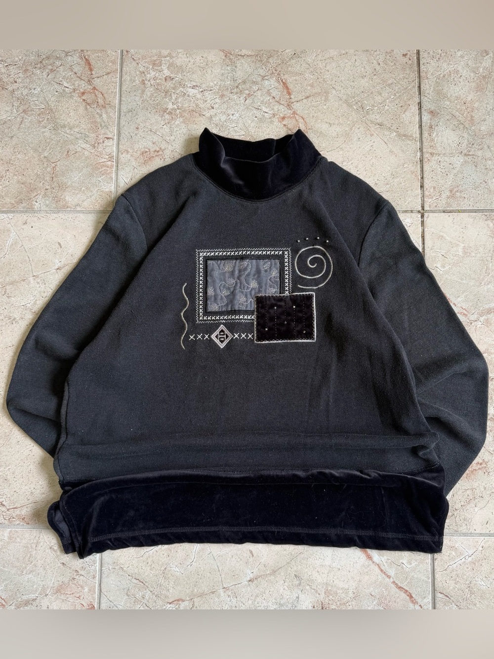 Vintage Bobbie Brooks Black Mock Neck Sweatshirt